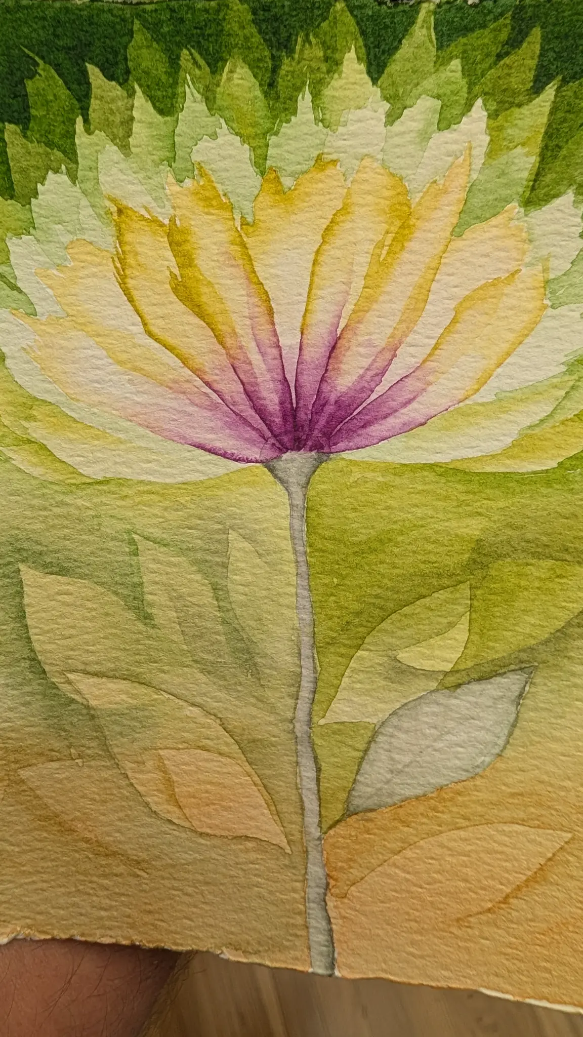 Tropical watercolor composition